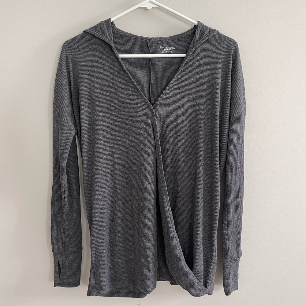 Lightweight Motherhood Maternity Shirt with Hood